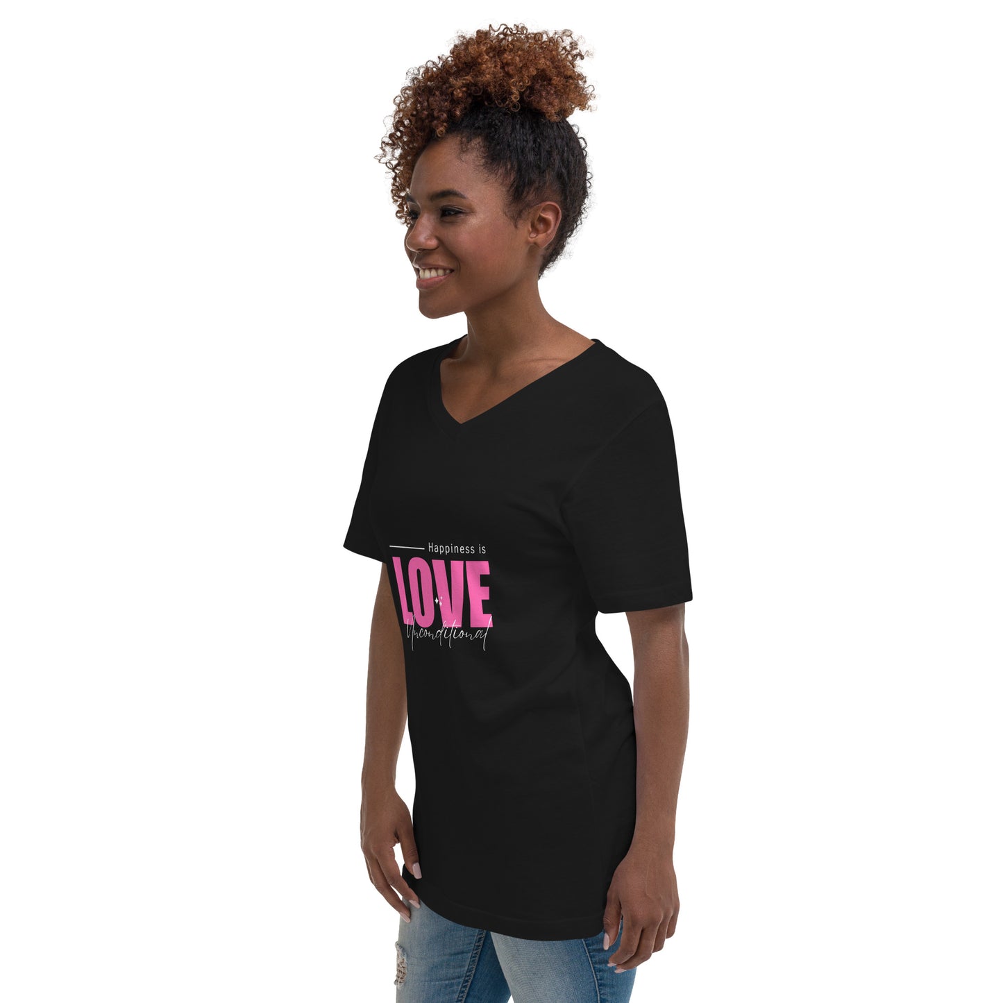 Unisex Short Sleeve V-Neck T-Shirt